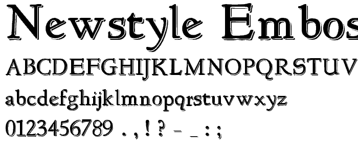 NewStyle Embossed font
